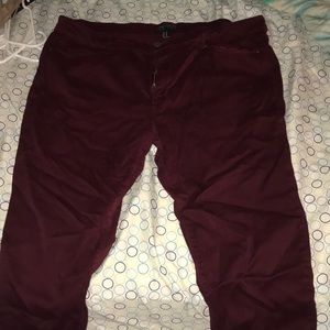 Burgundy skinny jeans